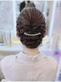 結婚式 列席 二次会 お呼ばれ アップスタイル×ビジューアクセ