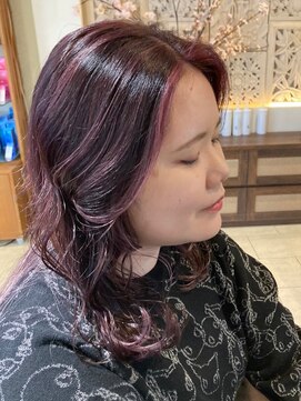 ヘアリゾート粋 ティガ 池袋店(tiga) ピンク/デザインカラー/ハイライト/レイヤーカット
