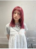 【TALO】ピンクレッドカラー×デザインカット