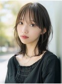 ☆オリーブグレーココアベージュ小顔クラゲヘアー/黒髪/髪質改善