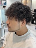 波巻パーマ 刈り上げマッシュ