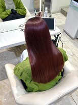 ケンジ 平塚 アネッタ(KENJE annetta)&nbsp;【ワンカラー】艶髪カシスレッド