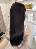 韓国 くびれロング レイヤー ワンホンヘア 小顔前髪