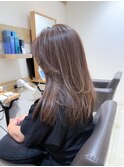 白髪ぼかし細めハイライト30代40代50代セミディ