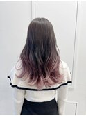 ピンクベージュ　× グラデーション