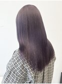 ラベンダーグレージュレイヤーカット暗めカラーデザインカラー