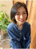 インナーカラー×フェミニンボブ