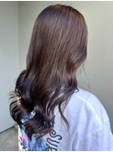ラベンダーグレージュ &nbsp;暗髪カラー ロングヘア 巻き髪