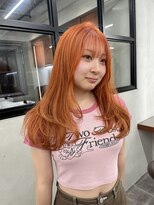 ニコ トウキョウ 渋谷(nico TOKYO)&nbsp;ダブルカラーチェリーレッドピンクブラウン韓国レイヤーロング