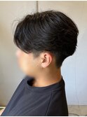 曲がる縮毛矯正/MEN'S/メンズ/ショートセンターパート/松戸駅