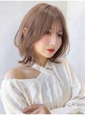 Say.切りっぱなしボブ外ハネボブボブレイヤーウォームベージュ
