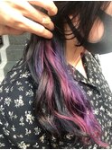 インナーカラーパープルピンクユニコーン