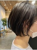 小顔見せ☆暗髪×前下がりショート10代20代30代