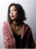 大人クールボブ/くすみベージュ/Aラインボブ/刈り上げボブ