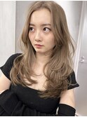 レイヤーカットグレージュカラーデザインカラーシルキーベージュ
