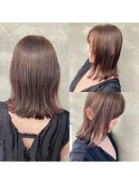 トゥージュ ベル(Toujours Belle)&nbsp;切りっぱなしボブ×脱白髪染めのカラー×デザインストレート