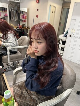 ピヨン 心斎橋(piLLon) ブリーチ無し☆チェリーレッド