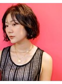 ワインレッド×ボブアレンジ