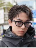 スパイキーショートパーマビジネスヘアメンズパーマ刈り上げ