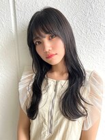 ヨンド(yond)&nbsp;ミディアムレイヤー顔まわり前髪カットオリーブベージュ群馬太田