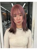 裾color ピンク×チャコールグレー