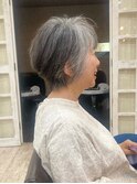 50代60代70代大人の丸みグレイヘアショート 【つばき】