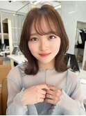 下ろし流し前髪/大人可愛いくびれミディアムレイヤー/小顔カット
