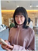 赤み消し透明感オリーブブラウン顔周り小顔カット