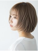 レイヤーボブ×ミルクティーグレージュ