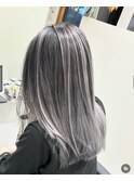 バレイヤージュ×シルバー