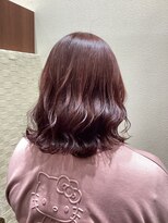 アクセ&nbsp;透け感ラフウェーブグレージュカラーボブパーマくびれヘア