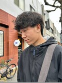 メンズシャドウパーマケアパーマナチュラルマッシュ眉毛カット