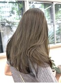 ブリーチなしダブルカラーオリーブベージュヘーゼル夏カラー