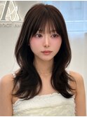 韓国ヘア 2wayバング レイヤーカット くびれヘア 顔周り/