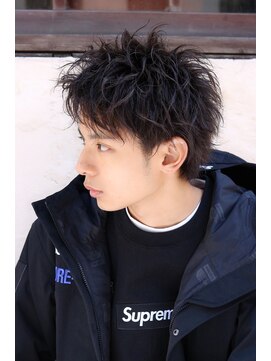 ネイビー(NAVY) シャープなウェーブパーマ ストリートショート