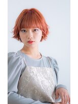 ユニックス Mark Is みなとみらい店(UNIX)&nbsp;【UNIXみなとみらい】くせ毛風無造作ボブ×アプリコットオレンジ