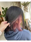 イヤリングカラー インナーカラーピンク