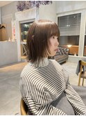 ボブ/フェイスレイヤー/切りっぱなしボブ/グレージュ/ミント