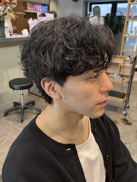 スタイル スマート サロン(STYLE smart salon) STYLE藤沢メンズカットセンターパート黒髪ゆるめシャドウパーマ