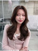 黒髪ボブルフネビージュ小顔ワンレン顔まわり韓国レイヤーカット