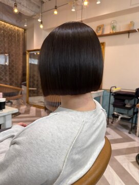 ロンドアベニール 北千住(Lond avenir) ブリーチなしチェリーブラウン髪質改善縮毛矯正酸性ストレート