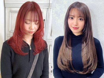 アンククロス 青山店(ANKH CROSS)の写真/長さを変えずに印象的にイメージを変える韓国スタイル♪顔周りレイヤー+ロアバージンエクステで大変身