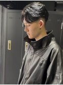 センターパート/フェード/ニュアンスパーマ/メンズパーマ/黒髪