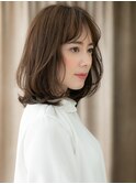 ダークアッシュブラウン大人美人コテ巻き風パーマX越谷30代40代