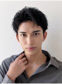 ビジネスアップバングスパイキーショートピンパーマ