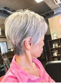 60代70代 白髪を生かしたシニアショート ビフォーアフター