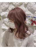 Moana【駒沢】#ピンクベージュ#韓国風#ダブルカラー