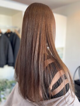 アークスヘアー オレンジべージュ髪質改善トリートメント艶感ストレート透明感