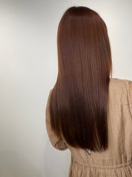 モルニ(MORNI) レッドブラウン_マロンベージュ Aラインボブ かきあげ