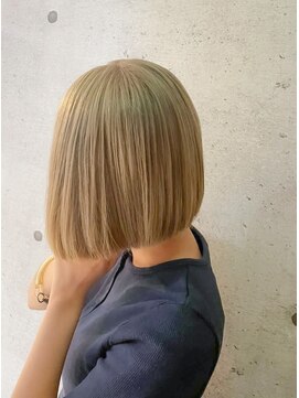 ブロッサム 大塚店(Blossom) ミルクティーベージュブリーチダブルカラー美髪大塚ボブ髪質改善